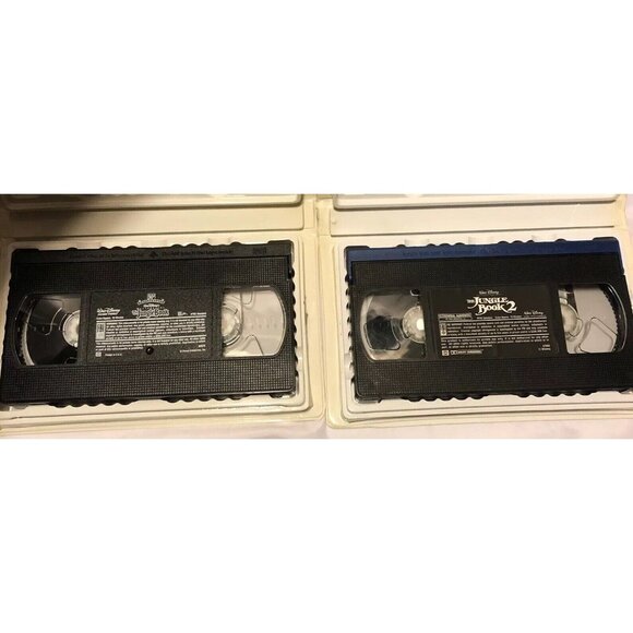Disneys Jungle Book & Jungle Book 2 VHS Lot Mowgli Bagheera Baloo Clamshell Case - Picture 3 of 6